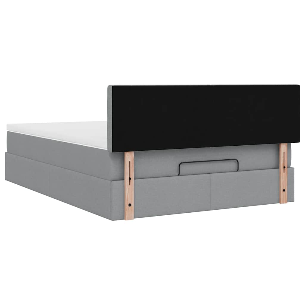 Ottoman bed met matras 140x200cm stof lichtgrijs is nu te koop bij PeponiXL, paradijselijk wonen!