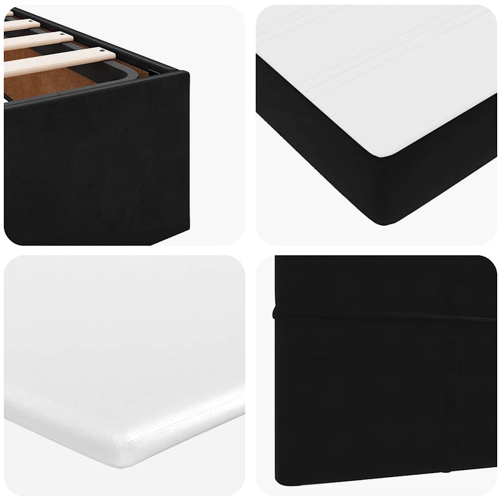 Ottoman bed met matras 160x200cm fluweel zwart is nu te koop bij PeponiXL, paradijselijk wonen!