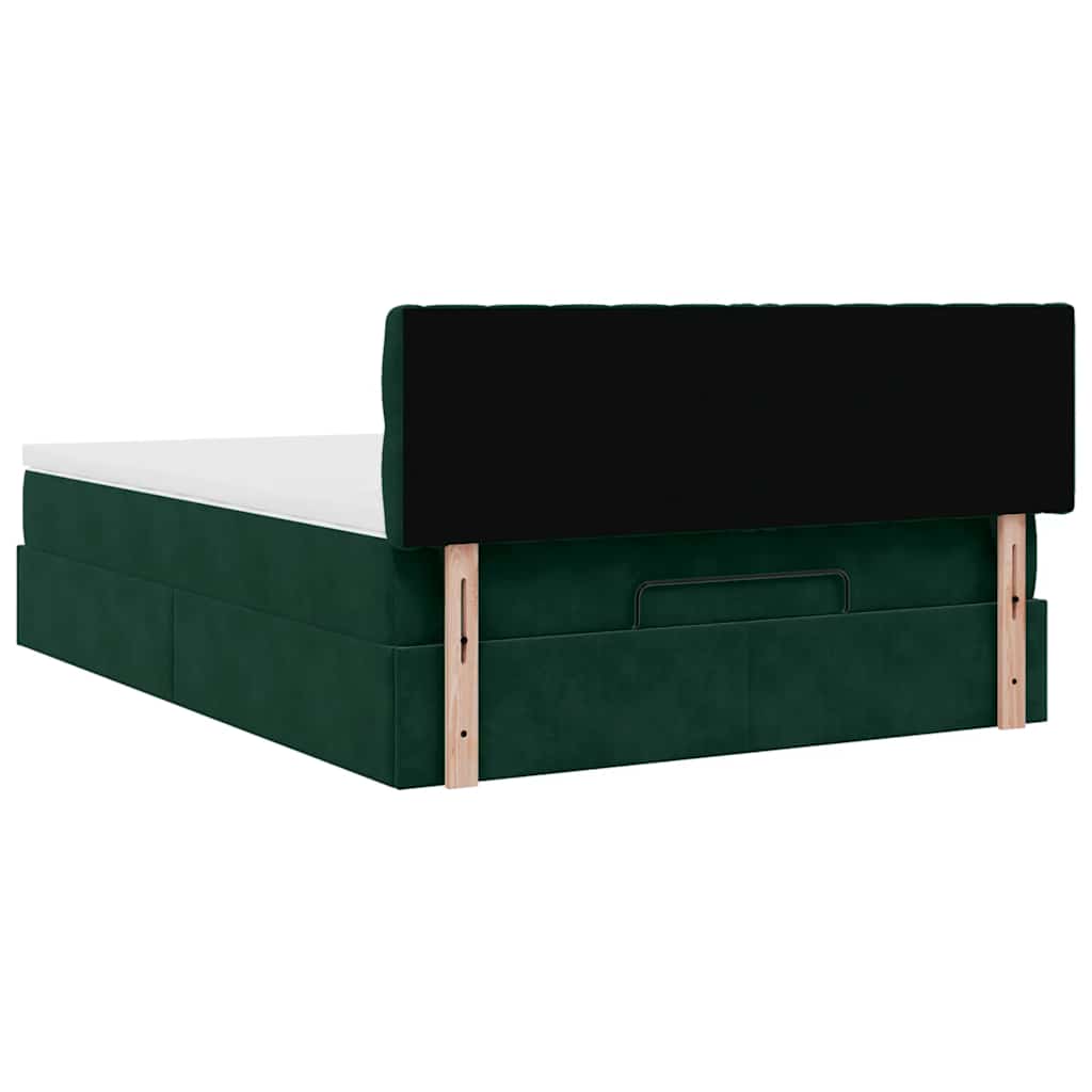 Ottoman bed met matras 140x190cm fluweel donkergroen is nu te koop bij PeponiXL, paradijselijk wonen!