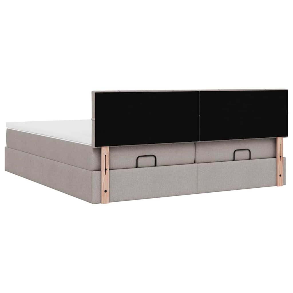 Ottoman bed met matrassen 160x200cm stof taupe is nu te koop bij PeponiXL, paradijselijk wonen!