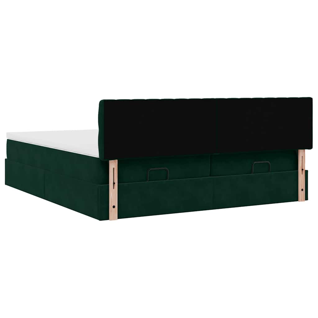 Ottoman bed met matrassen 180x200cm fluweel donkergroen is nu te koop bij PeponiXL, paradijselijk wonen!