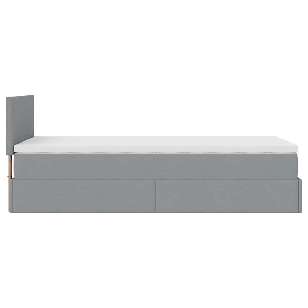 Bed poef met matras en LED's stof 80x200 cm lichtgrijs is nu te koop bij PeponiXL, paradijselijk wonen!