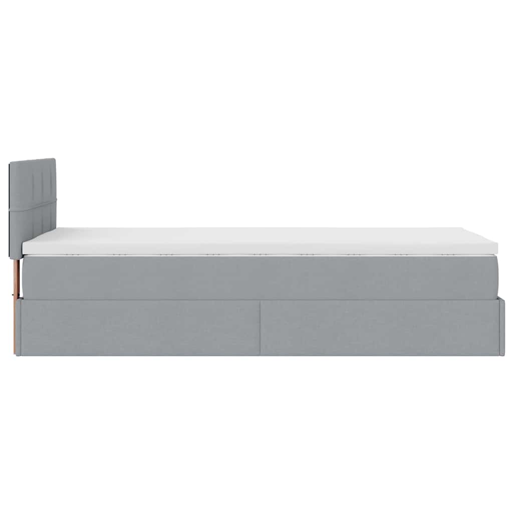 Bed poef met matras en LED's stof 80x200 cm lichtgrijs is nu te koop bij PeponiXL, paradijselijk wonen!