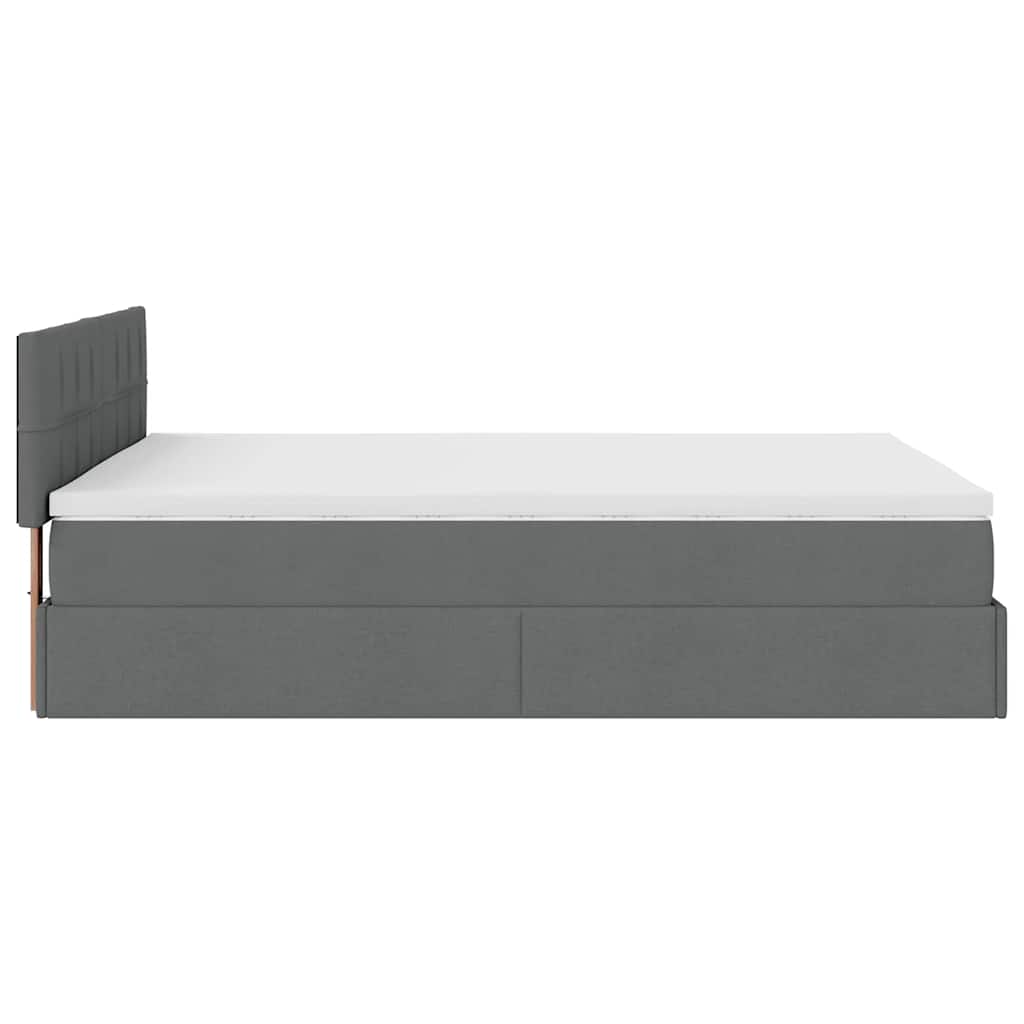 Bed poef met matras en LED's stof 140x190 cm donkergrijs is nu te koop bij PeponiXL, paradijselijk wonen!