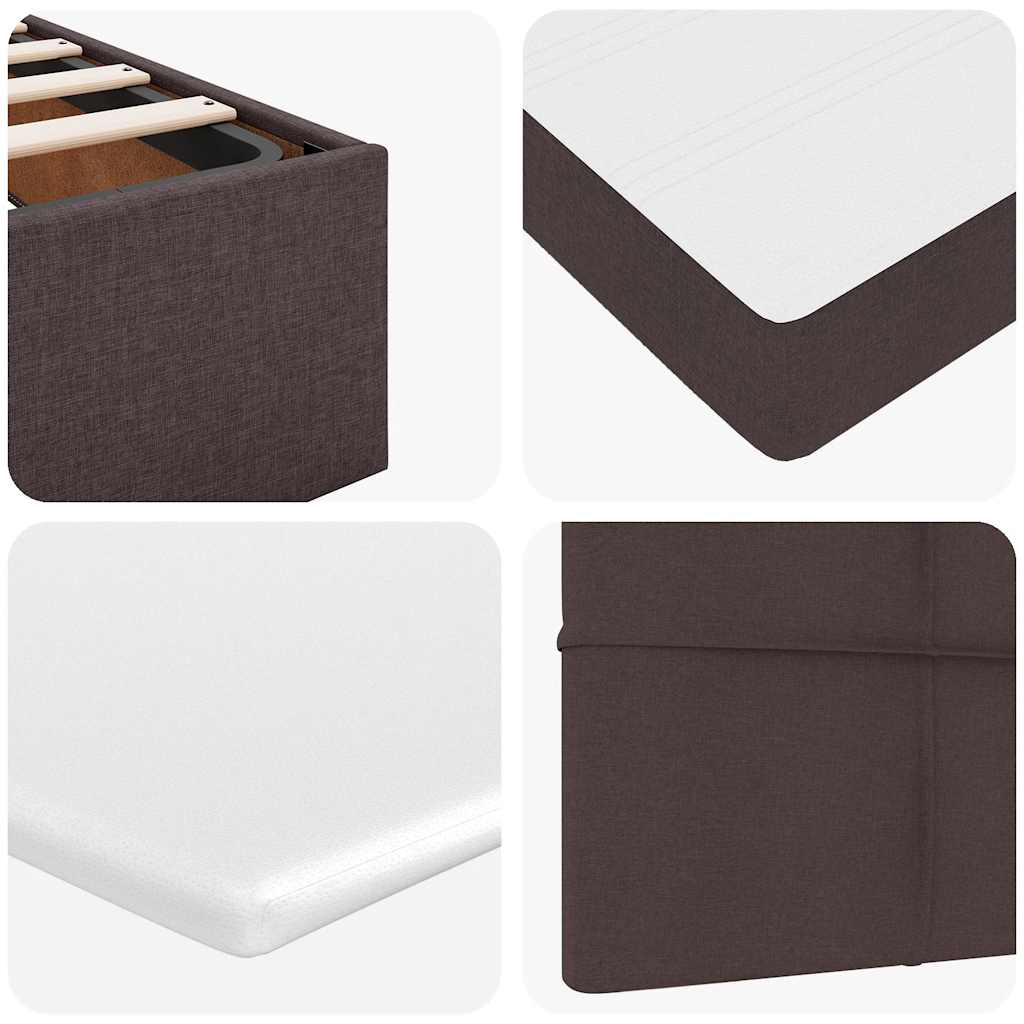Ottoman bed met matrassen en LED's 200x200cm stof donkerbruin