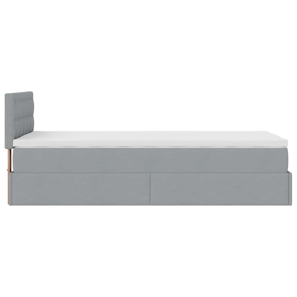Bed poef met matras en LED's stof 80x200 cm lichtgrijs is nu te koop bij PeponiXL, paradijselijk wonen!