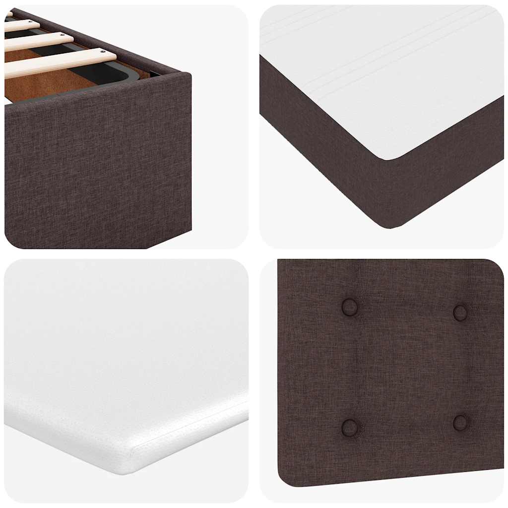 Ottoman bed met matrassen en LED's 200x200cm stof donkerbruin