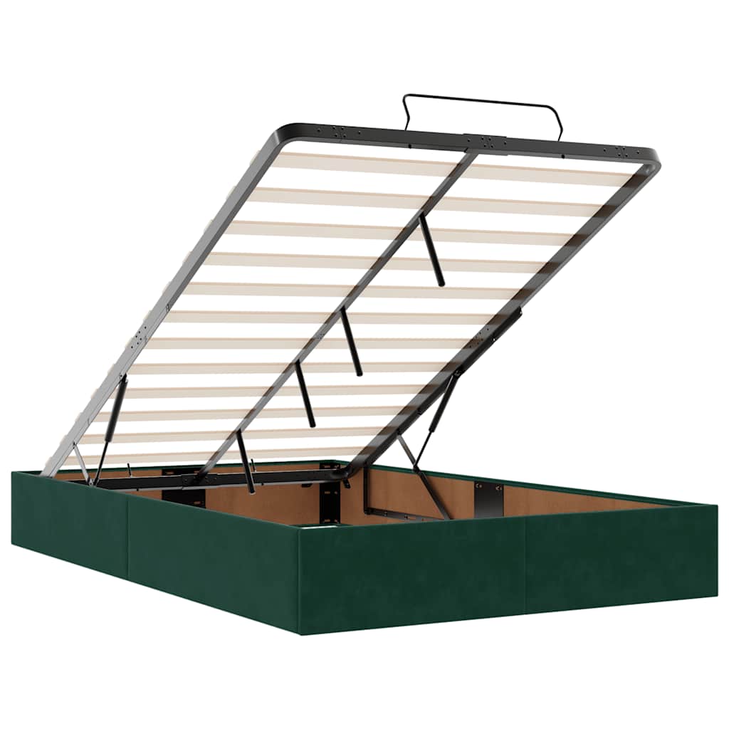 Ottoman bed met matras en LED's 120x200cm fluweel donkergroen is nu te koop bij PeponiXL, paradijselijk wonen!