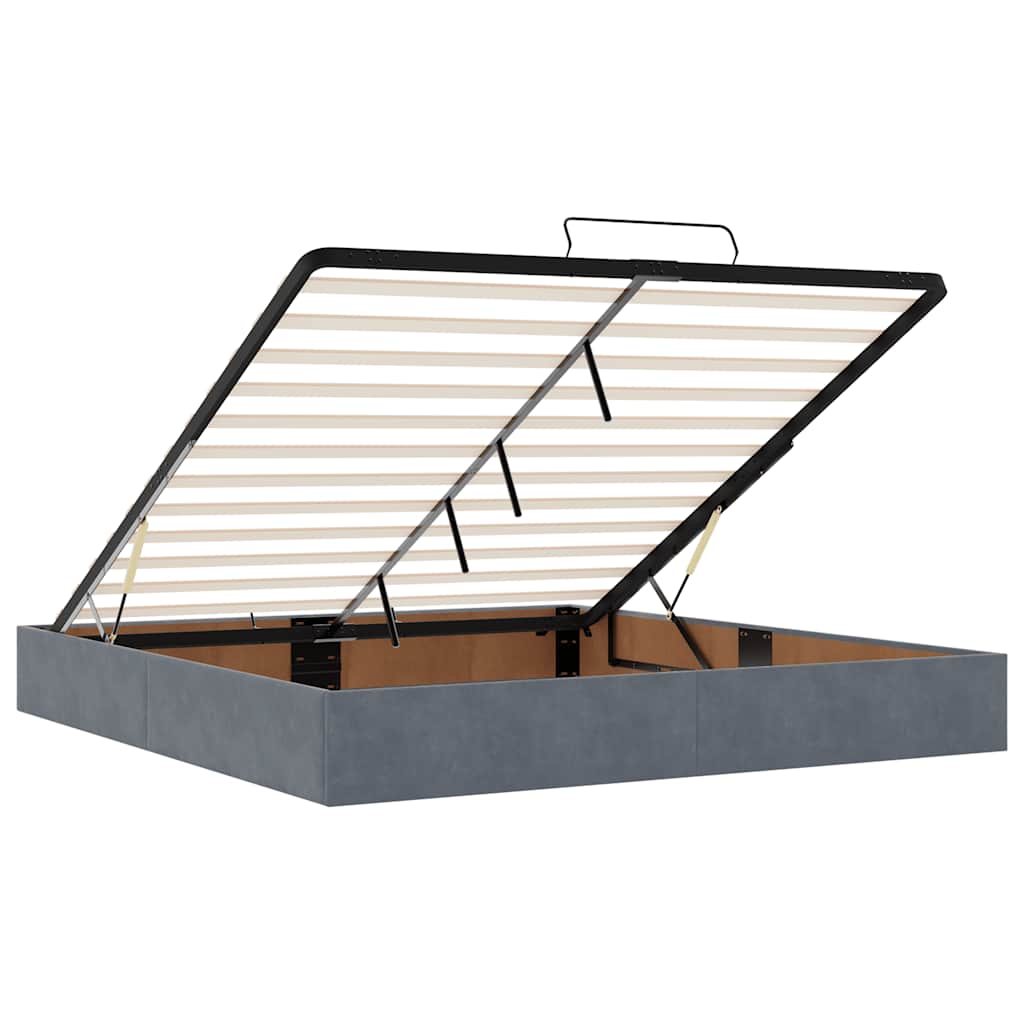 Ottoman bed met matras en LED's 180x200cm fluweel donkergrijs is nu te koop bij PeponiXL, paradijselijk wonen!