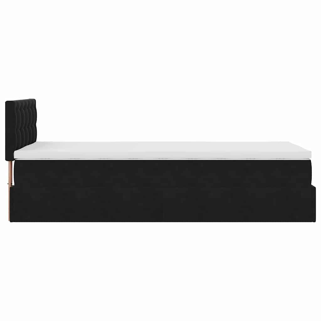 Ottoman bed met matras en LED's 100x200 cm fluweel zwart is nu te koop bij PeponiXL, paradijselijk wonen!