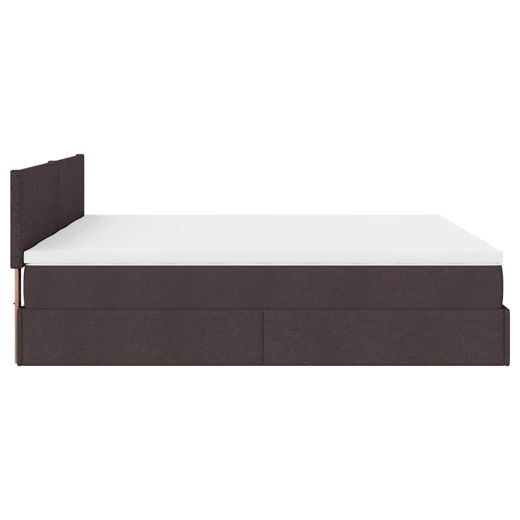 Ottoman bed met matrassen en LED's 180x200cm stof donkerbruin is nu te koop bij PeponiXL, paradijselijk wonen!