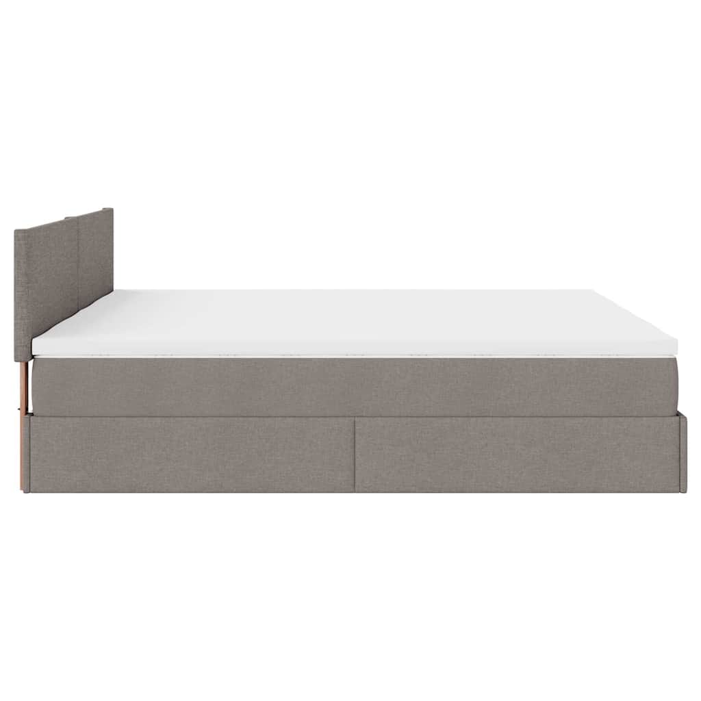Ottoman bed met matrassen en LED's 180x200cm stof taupe is nu te koop bij PeponiXL, paradijselijk wonen!