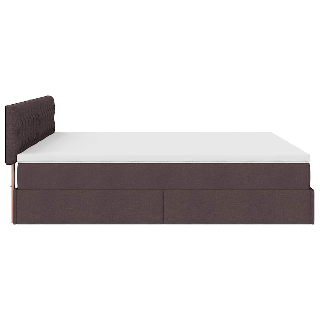 Ottoman bed met matrassen en LED's 180x200cm stof donkerbruin is nu te koop bij PeponiXL, paradijselijk wonen!