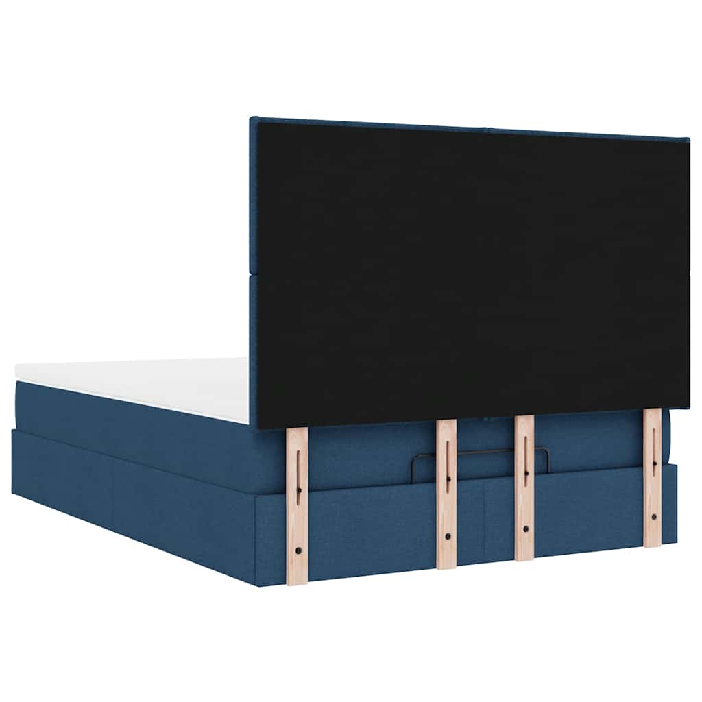 Ottoman bed met matras 140x200cm stof blauw is nu te koop bij PeponiXL, paradijselijk wonen!