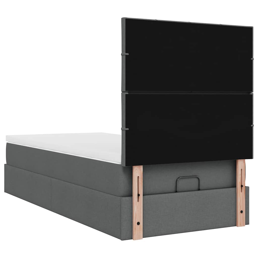 Bed met matras 90x200 cm stof donkergrijs is nu te koop bij PeponiXL, paradijselijk wonen!