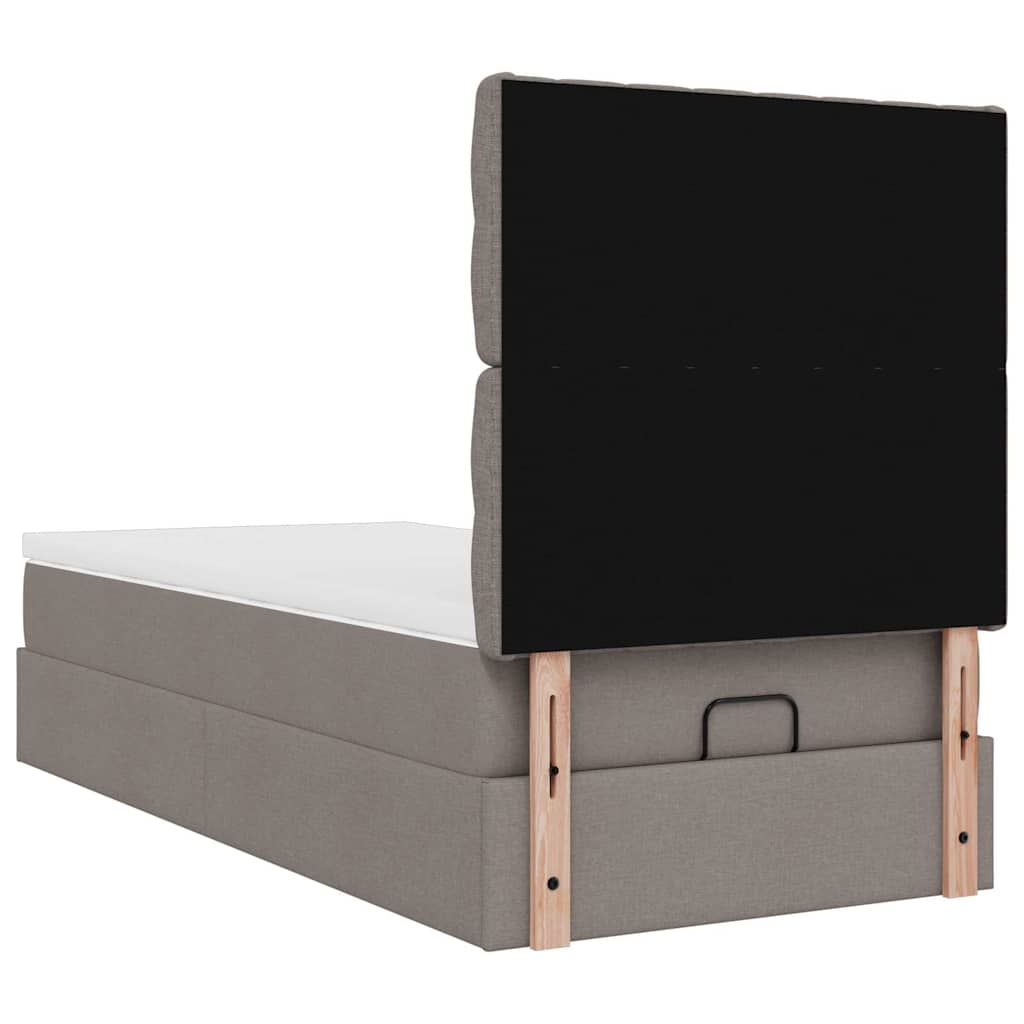 Ottoman bed met matras 90x190cm stof taupe is nu te koop bij PeponiXL, paradijselijk wonen!