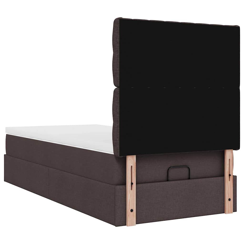 Bed met matras 90x200 cm stof donkerbruin is nu te koop bij PeponiXL, paradijselijk wonen!