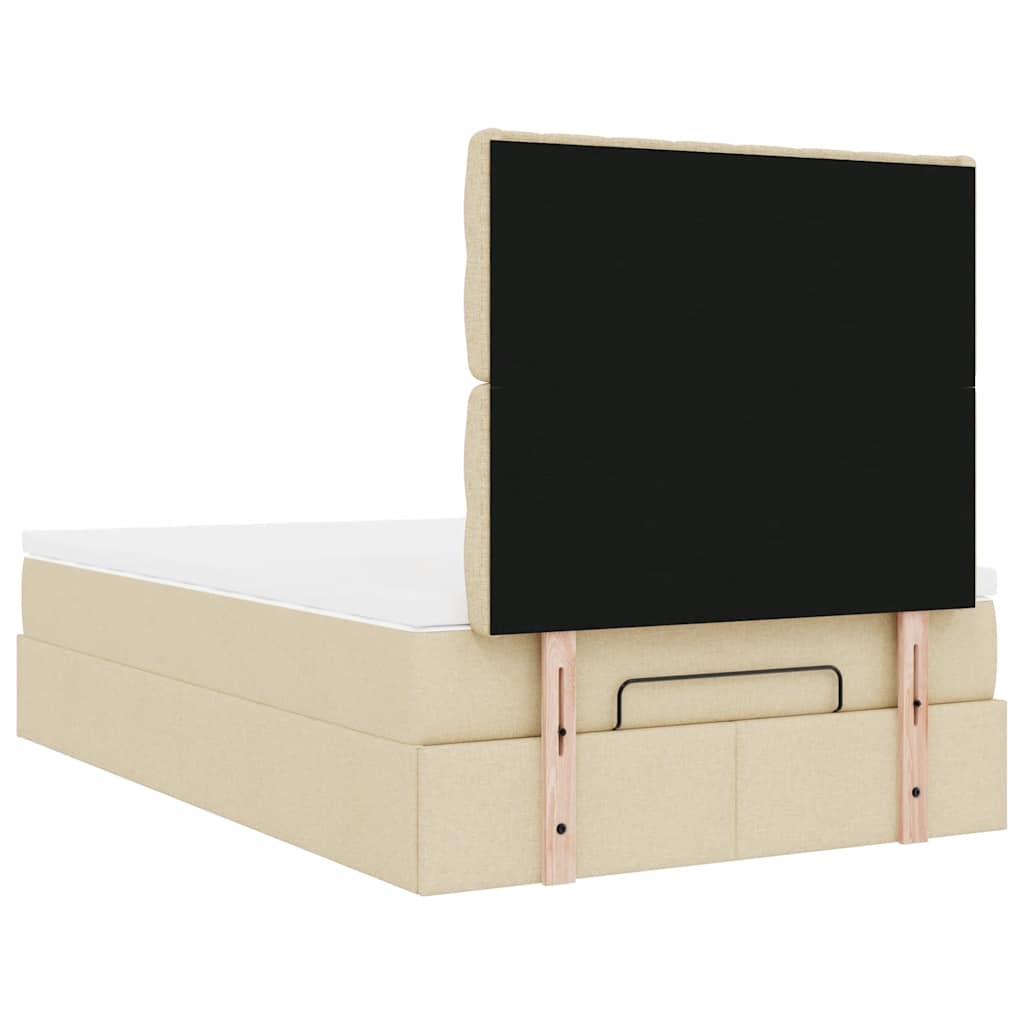 Ottoman bed met matras 120x190cm stof crèmekleurig is nu te koop bij PeponiXL, paradijselijk wonen!