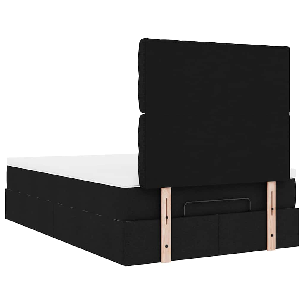 Ottoman bed met matras 120x200cm stof zwart is nu te koop bij PeponiXL, paradijselijk wonen!