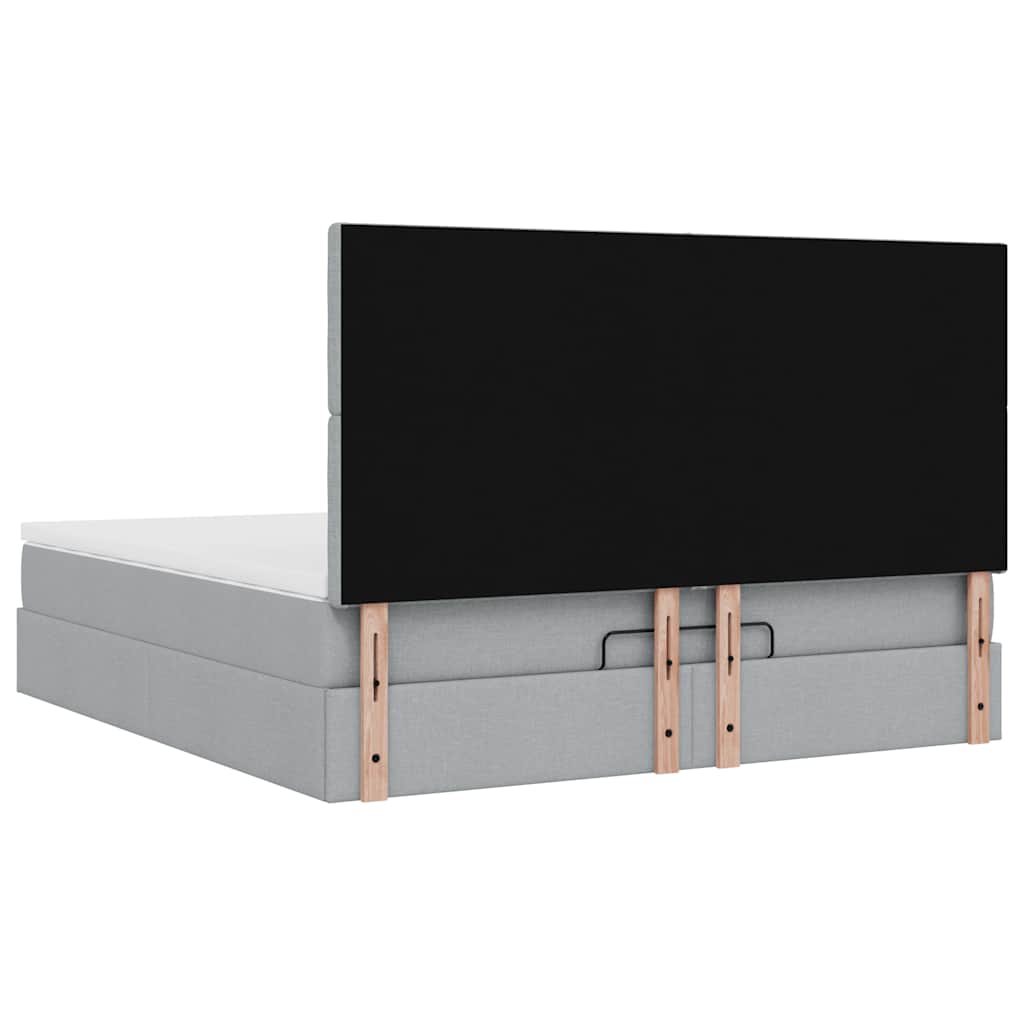 Ottoman bed met matras 180x200cm stof lichtgrijs is nu te koop bij PeponiXL, paradijselijk wonen!