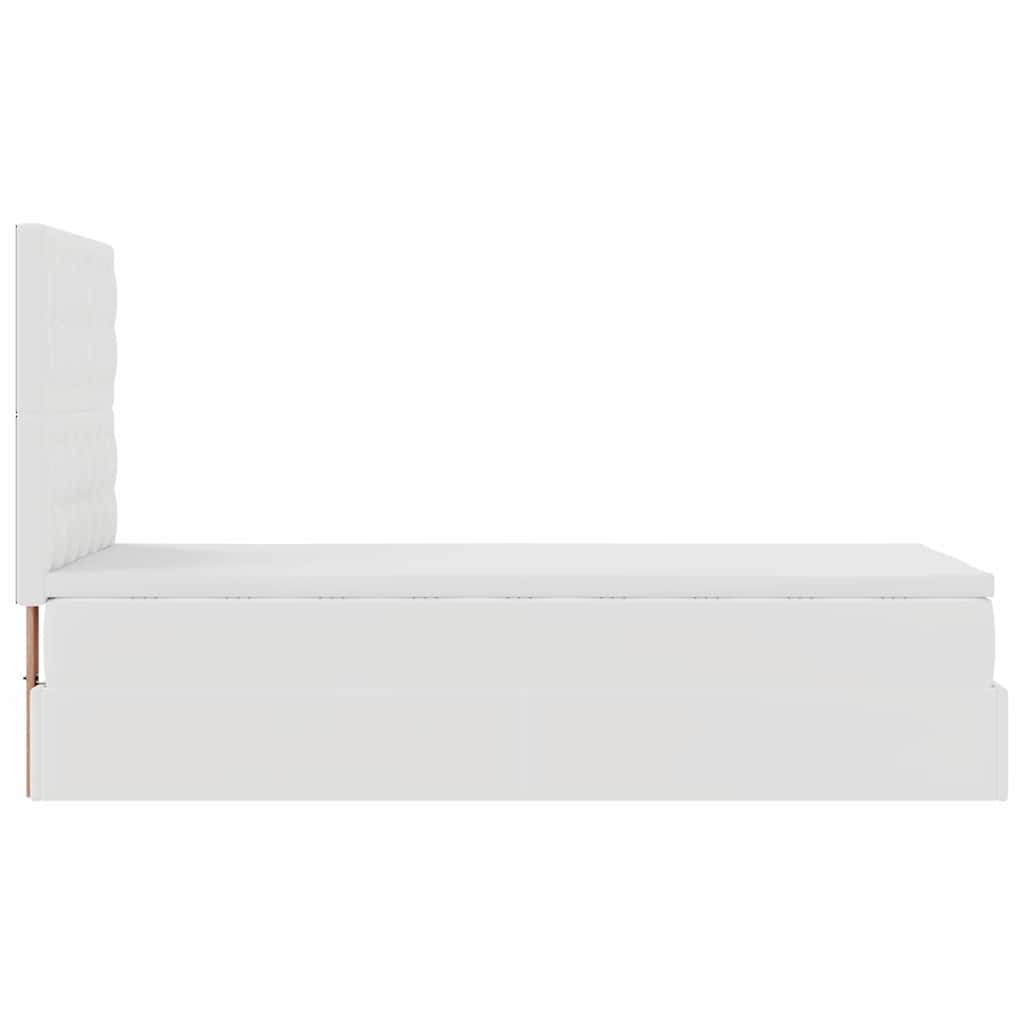 Ottoman bed met matras en LED's 100x200cm kunstleer wit is nu te koop bij PeponiXL, paradijselijk wonen!