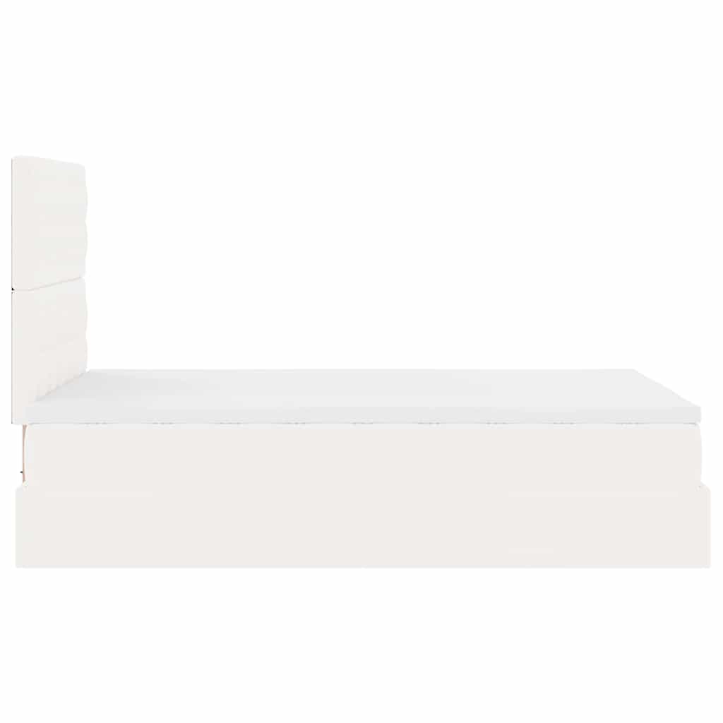 Ottoman bed met matras en LED's 120x200cm kunstleer wit is nu te koop bij PeponiXL, paradijselijk wonen!