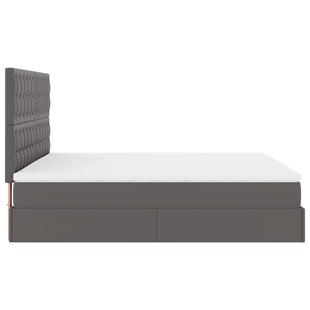 Ottoman bed met matras en LED's 160x200cm kunstleer grijs is nu te koop bij PeponiXL, paradijselijk wonen!