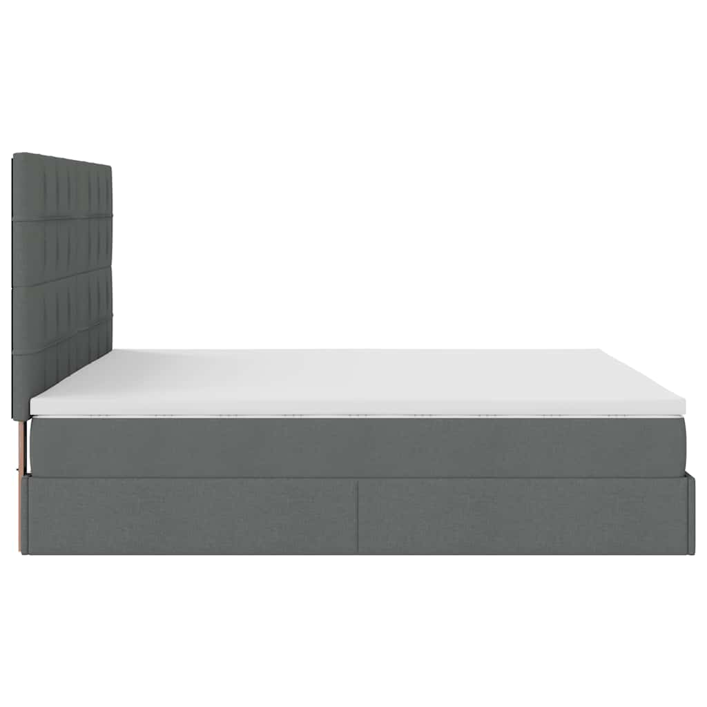 Ottoman bed met matras en LED's 160x200cm stof donkergrijs is nu te koop bij PeponiXL, paradijselijk wonen!