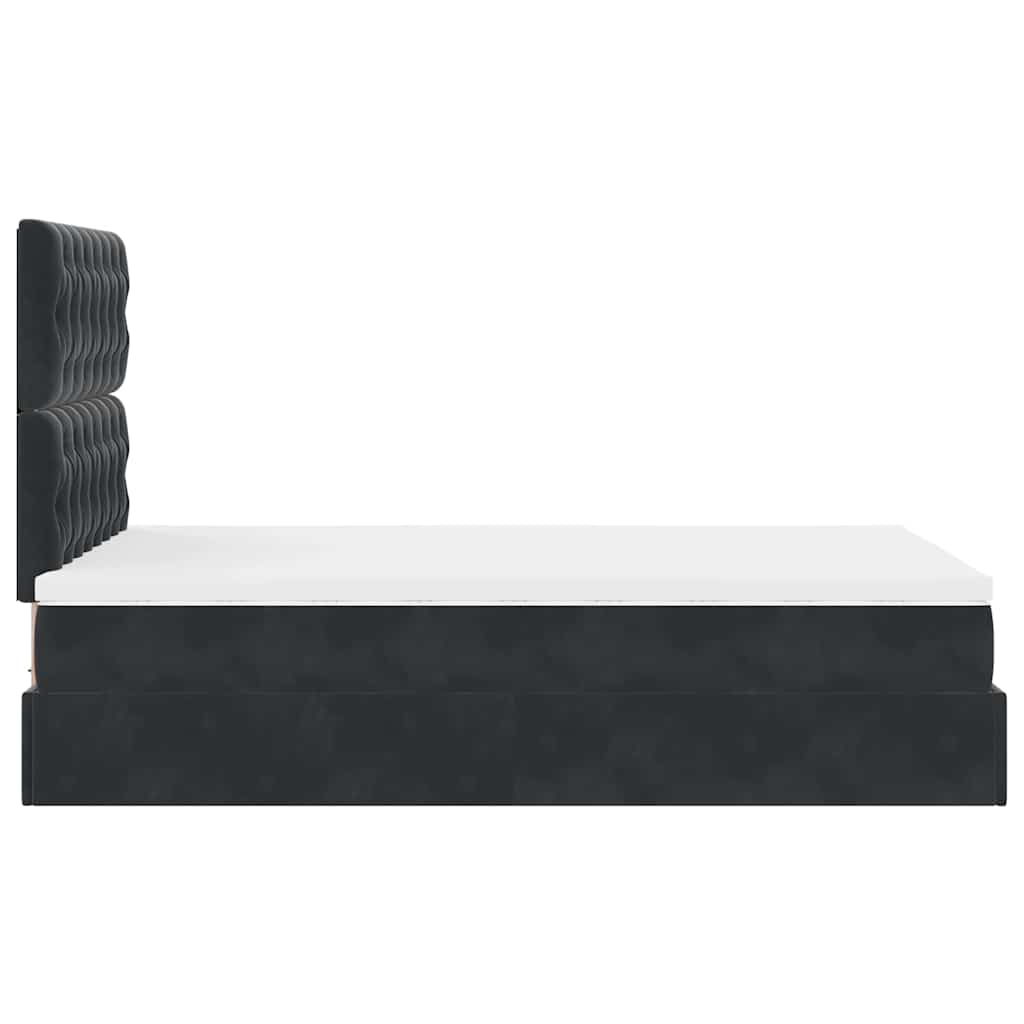 Ottoman bed met matras en LED's 120x190 cm stof zwart is nu te koop bij PeponiXL, paradijselijk wonen!