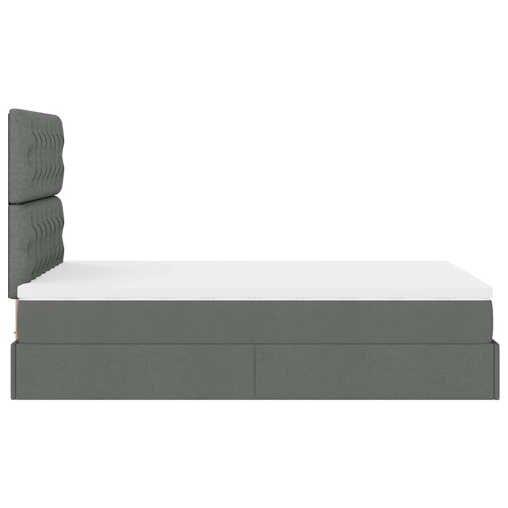 Ottoman bed met matras en LED's 120x200cm stof donkergrijs is nu te koop bij PeponiXL, paradijselijk wonen!