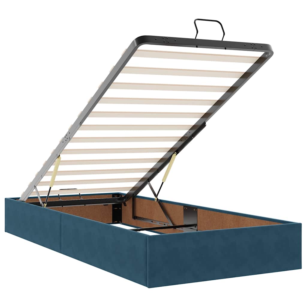 Ottoman bed met matrassen en LED's 90x190cm fluweel donkerblauw is nu te koop bij PeponiXL, paradijselijk wonen!