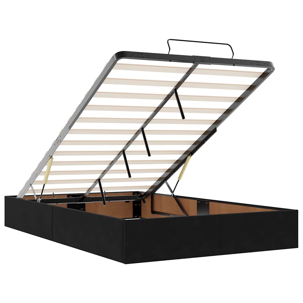 Ottoman bed met matrassen en LED's 120x190cm fluweel zwart is nu te koop bij PeponiXL, paradijselijk wonen!