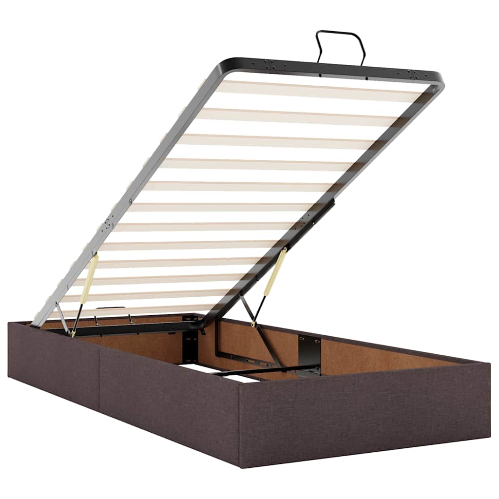 Ottoman bed met matrassen en LED's 160x200cm stof donkerbruin is nu te koop bij PeponiXL, paradijselijk wonen!