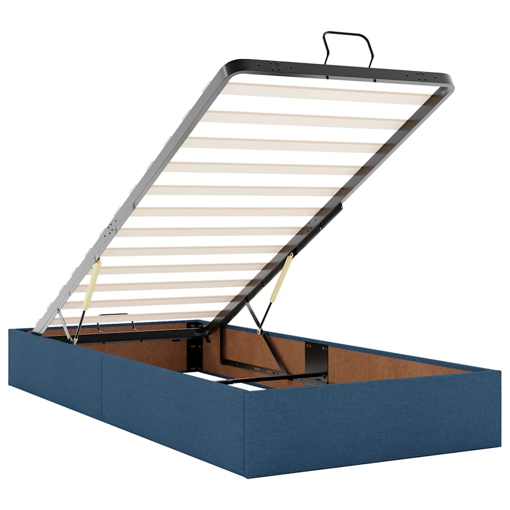 Ottoman bed met matrassen en LED's 160x200cm stof blauw