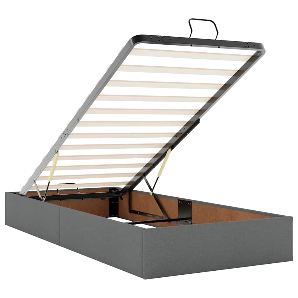 Ottoman bed met matrassen en LED's 160x200cm stof donkergrijs is nu te koop bij PeponiXL, paradijselijk wonen!