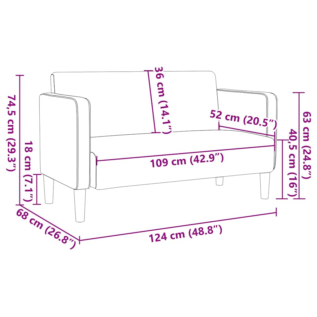 Loveseat bank 109 cm corduroy stof lichtgrijs is nu te koop bij PeponiXL, paradijselijk wonen!