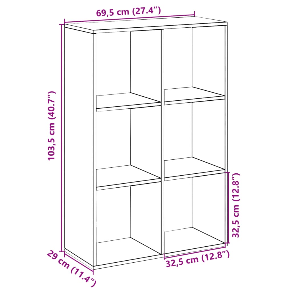 Kamerscherm / boekenkast 69,5x29x103,5 cm hout grijs sonoma is nu te koop bij PeponiXL, paradijselijk wonen!