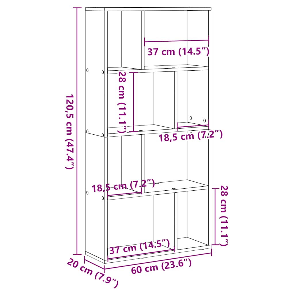 Boekenkast Wit 60x20x120,5 cm Bewerkt Hout is nu te koop bij PeponiXL, paradijselijk wonen!