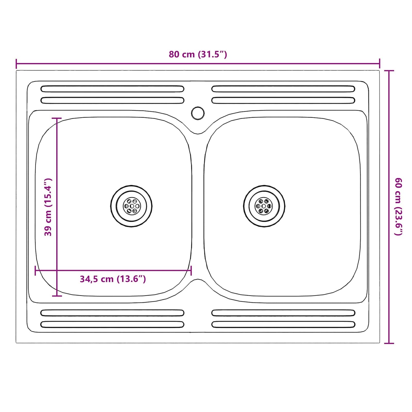 Wastafel onderkast Lucca 2 pcs Sonoma Eiken Bewerkt hout is nu te koop bij PeponiXL, paradijselijk wonen!