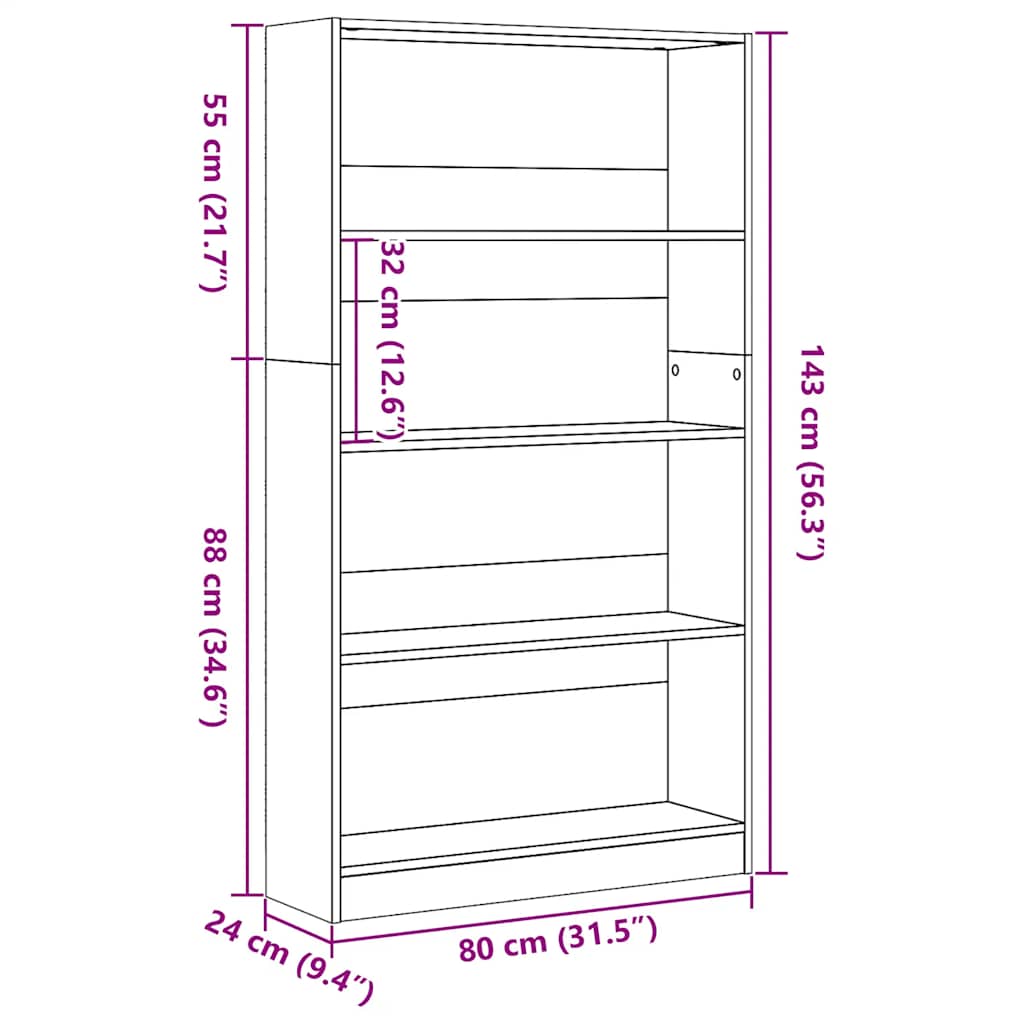 Boekenkast 80x24x143 cm bewerkt hout wit is nu te koop bij PeponiXL, paradijselijk wonen!