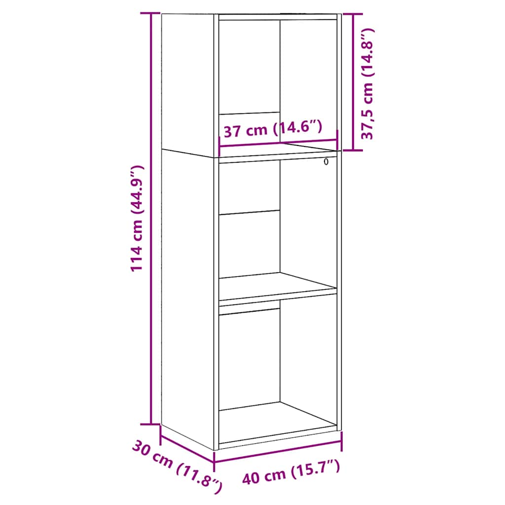 Boekenkast 40x30x114 cm bewerkt hout wit is nu te koop bij PeponiXL, paradijselijk wonen!