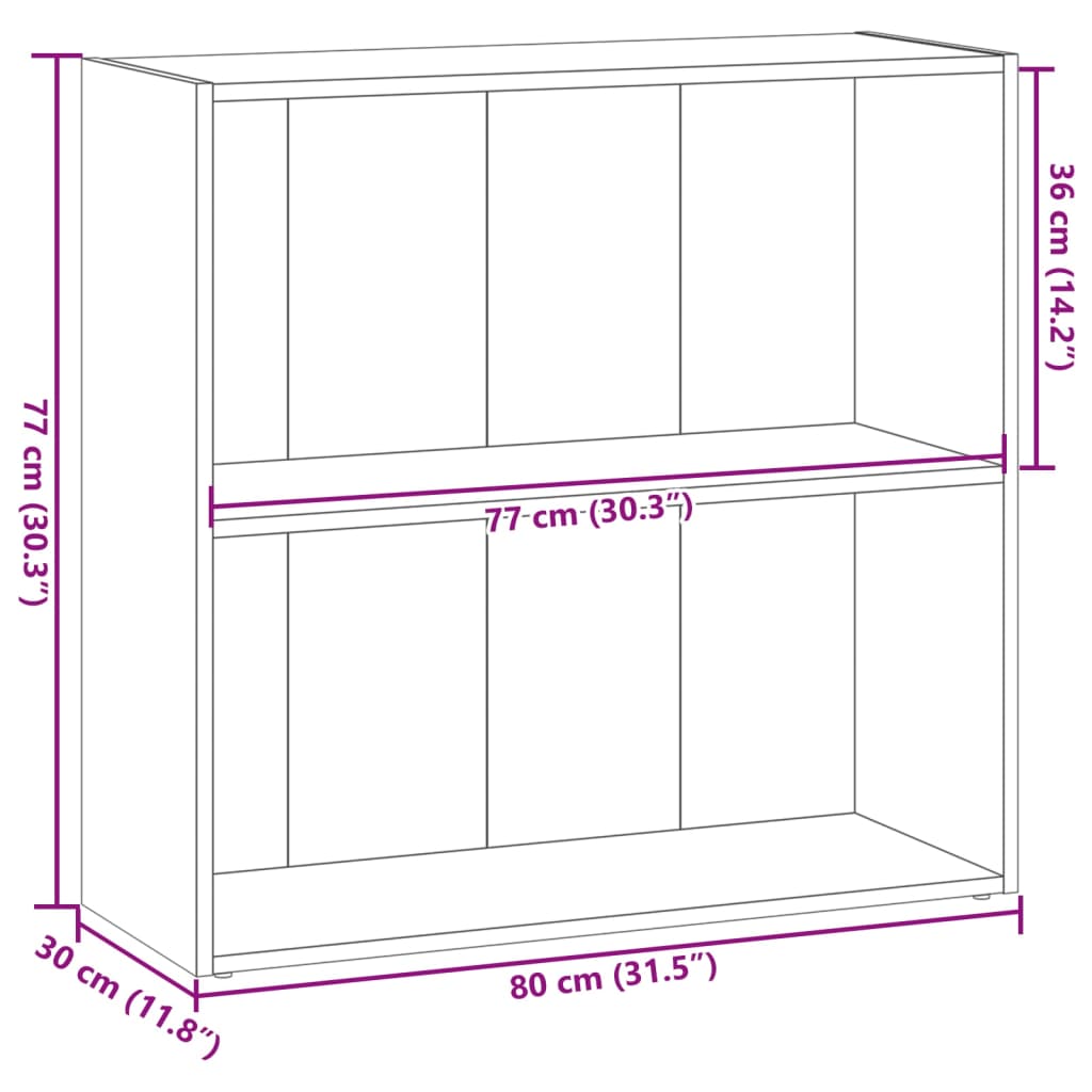Boekenkast 80x30x77 cm bewerkt hout gerookt eikenkleurig is nu te koop bij PeponiXL, paradijselijk wonen!