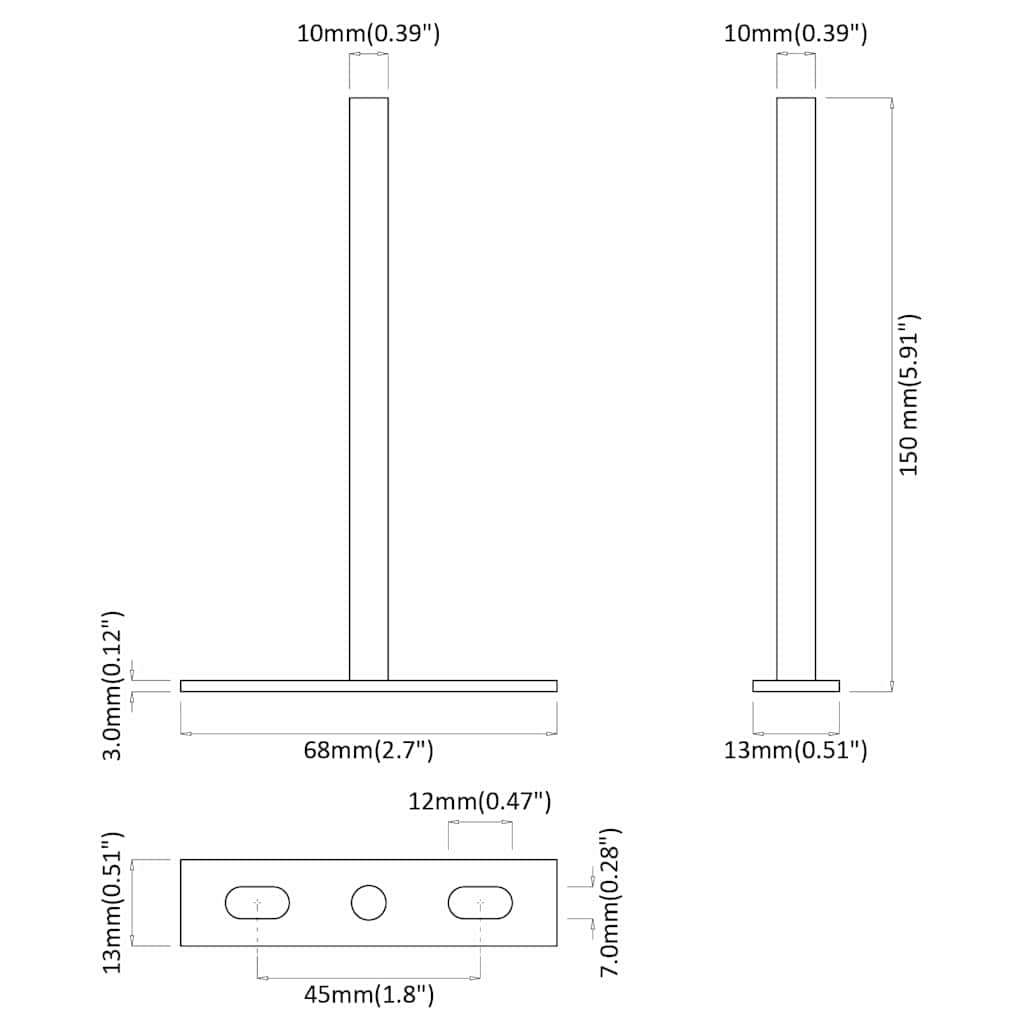 Zwevende plankdragers 12st onzichtbaar Ø10x150 mm koolstofstaal is nu te koop bij PeponiXL, paradijselijk wonen!