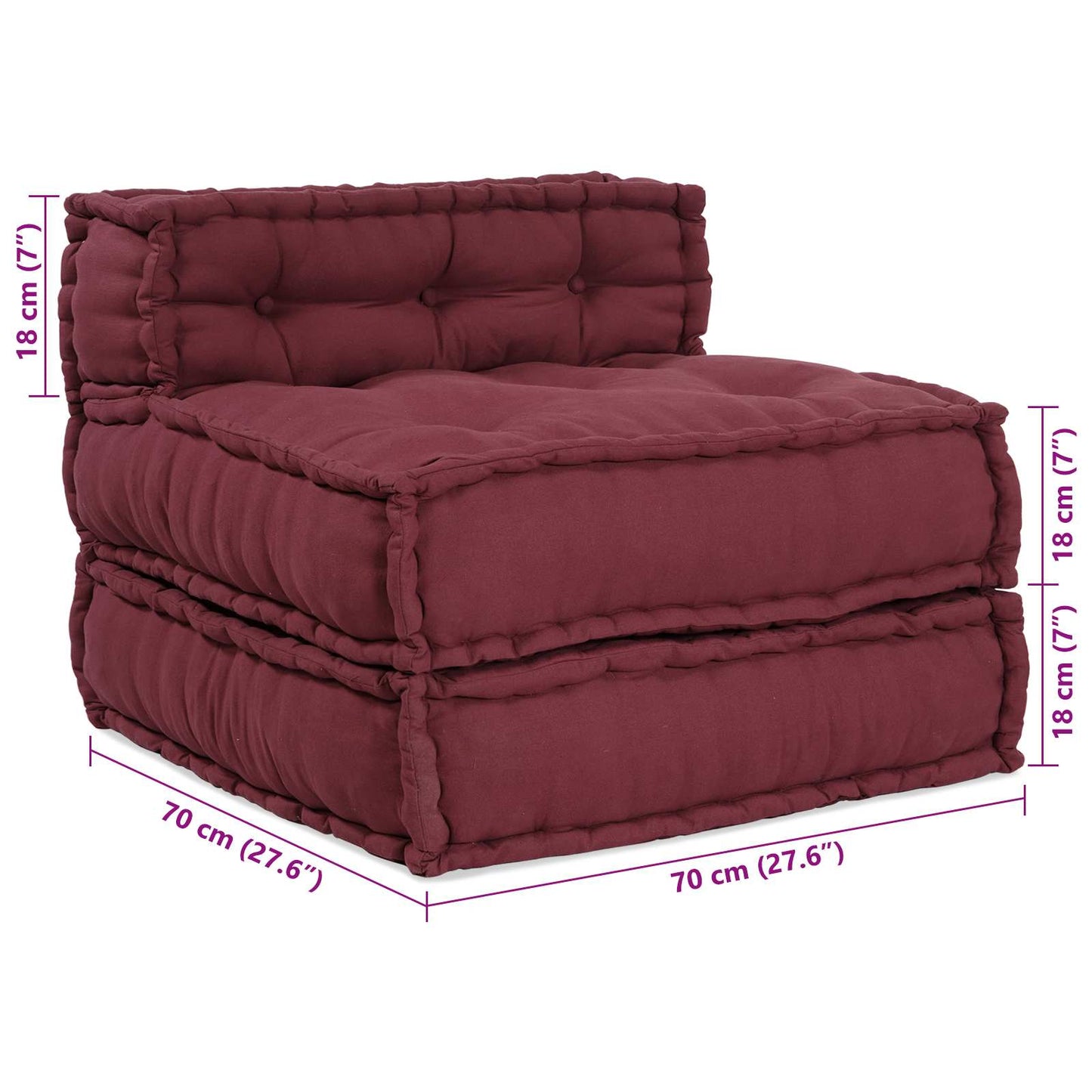 Modulair Sofabet 4 pcs Bordeaux Stof