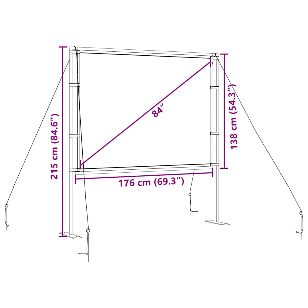 Projectiescherm met standaards 84 inch 4:3 is nu te koop bij PeponiXL, paradijselijk wonen!