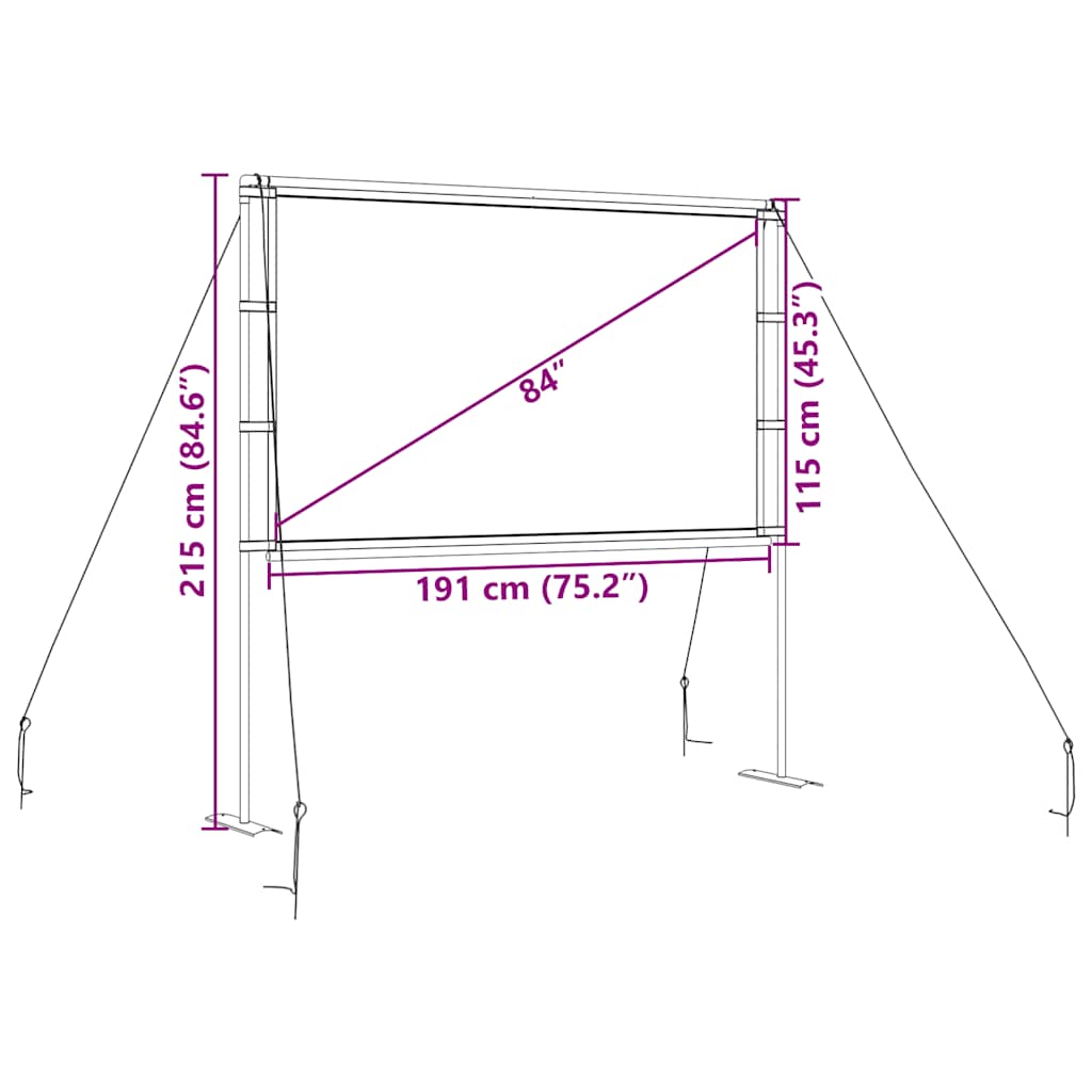 Projectiescherm met standaards 84 inch 16:9 is nu te koop bij PeponiXL, paradijselijk wonen!