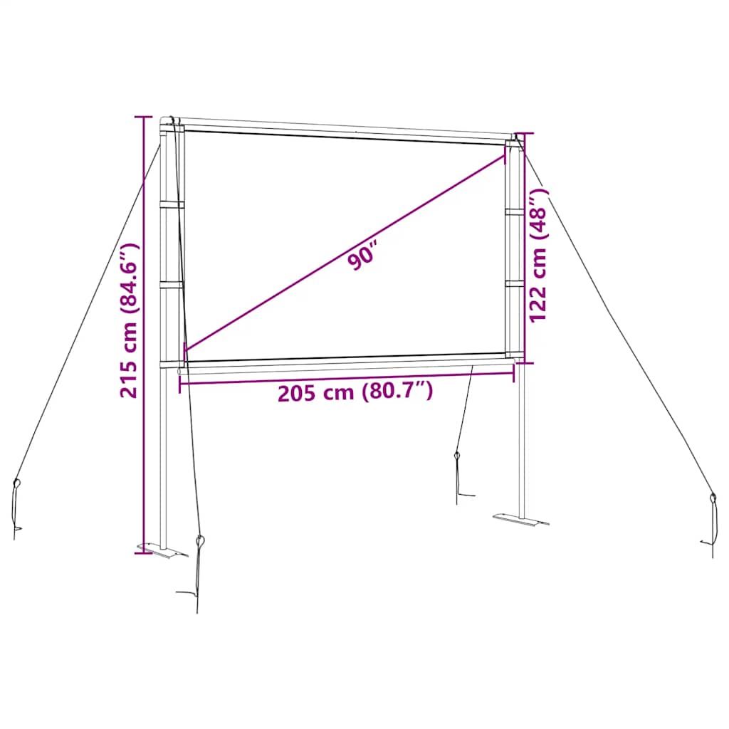 Projectiescherm met standaards 90 inch 16:9 is nu te koop bij PeponiXL, paradijselijk wonen!