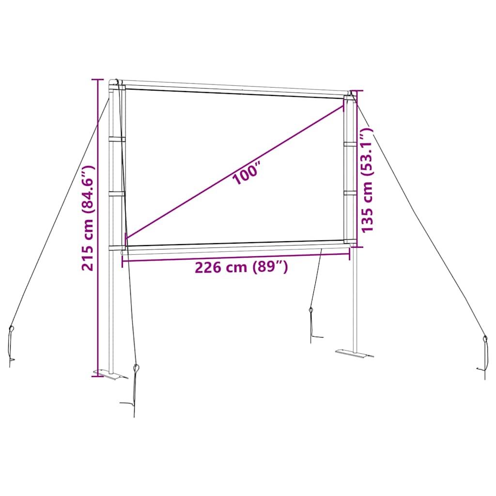 Projectiescherm met standaards 100 inch 16:9 is nu te koop bij PeponiXL, paradijselijk wonen!