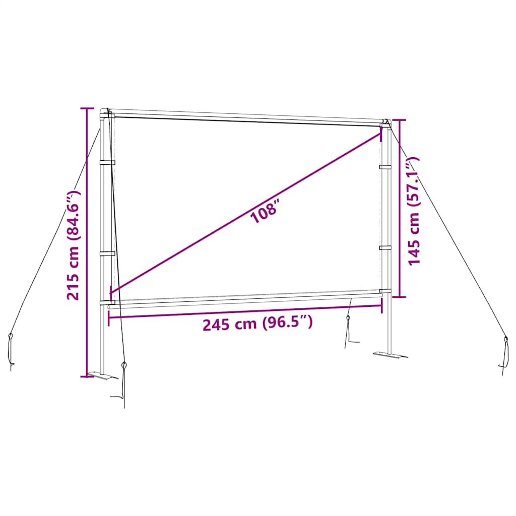 Projectiescherm met standaards 108 inch 16:9 is nu te koop bij PeponiXL, paradijselijk wonen!