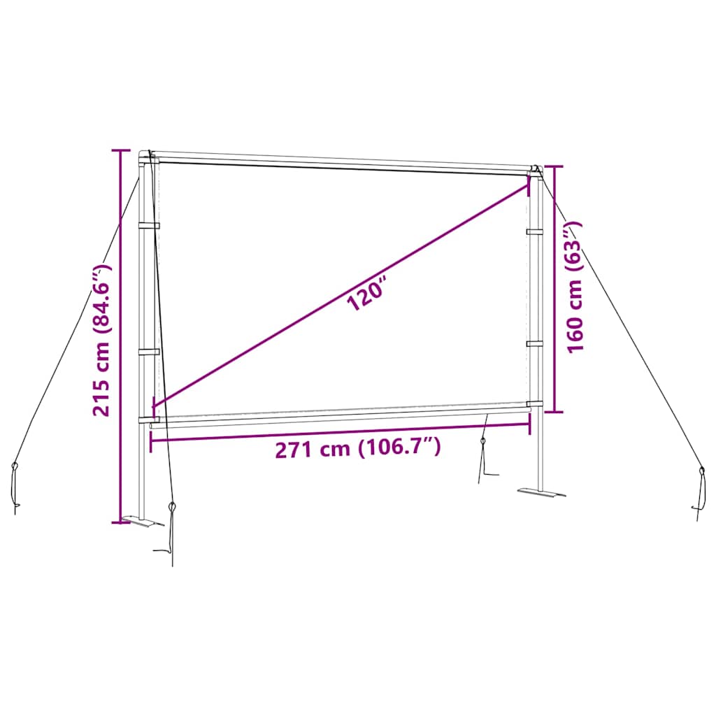 Projectiescherm met standaards 120 inch 16:9 is nu te koop bij PeponiXL, paradijselijk wonen!